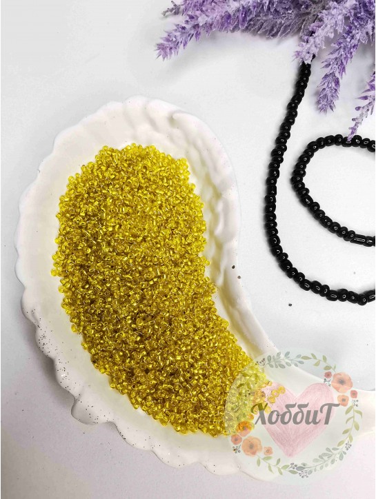 Бисер 13/0 класс А, калиброванный Чехия (желтый блестящий)